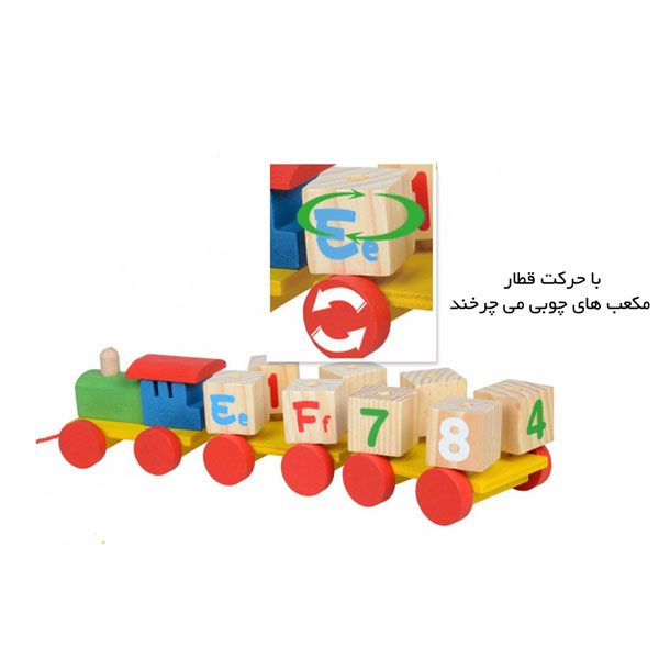 قطار چوبی حروف و اعداد